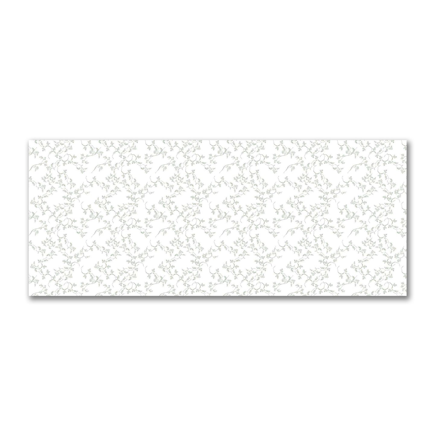 Off-White Cotton Sateen Fabric with Green Hand-painted Vine Print | FACS-1052-181