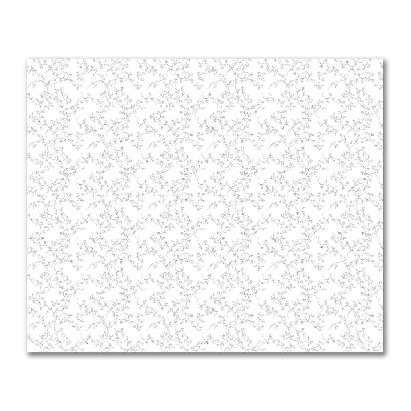Off-White Cotton Sateen Fabric with Green Hand-painted Vine Print | FACS-1052-181