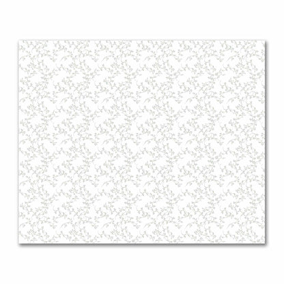 Off-White Cotton Sateen Fabric with Green Hand-painted Vine Print | FACS-1052-181