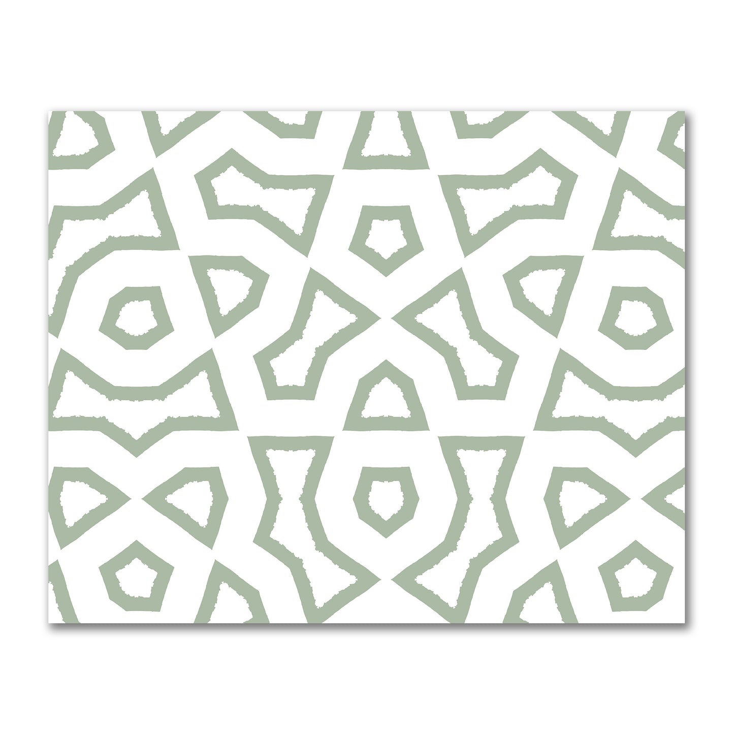 Off-White Cotton Sateen Fabric with Bold Green Graphic  | FACS-1052-391