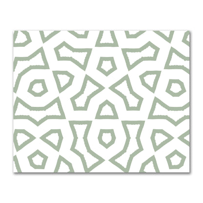 Off-White Cotton Sateen Fabric with Bold Green Graphic  | FACS-1052-391