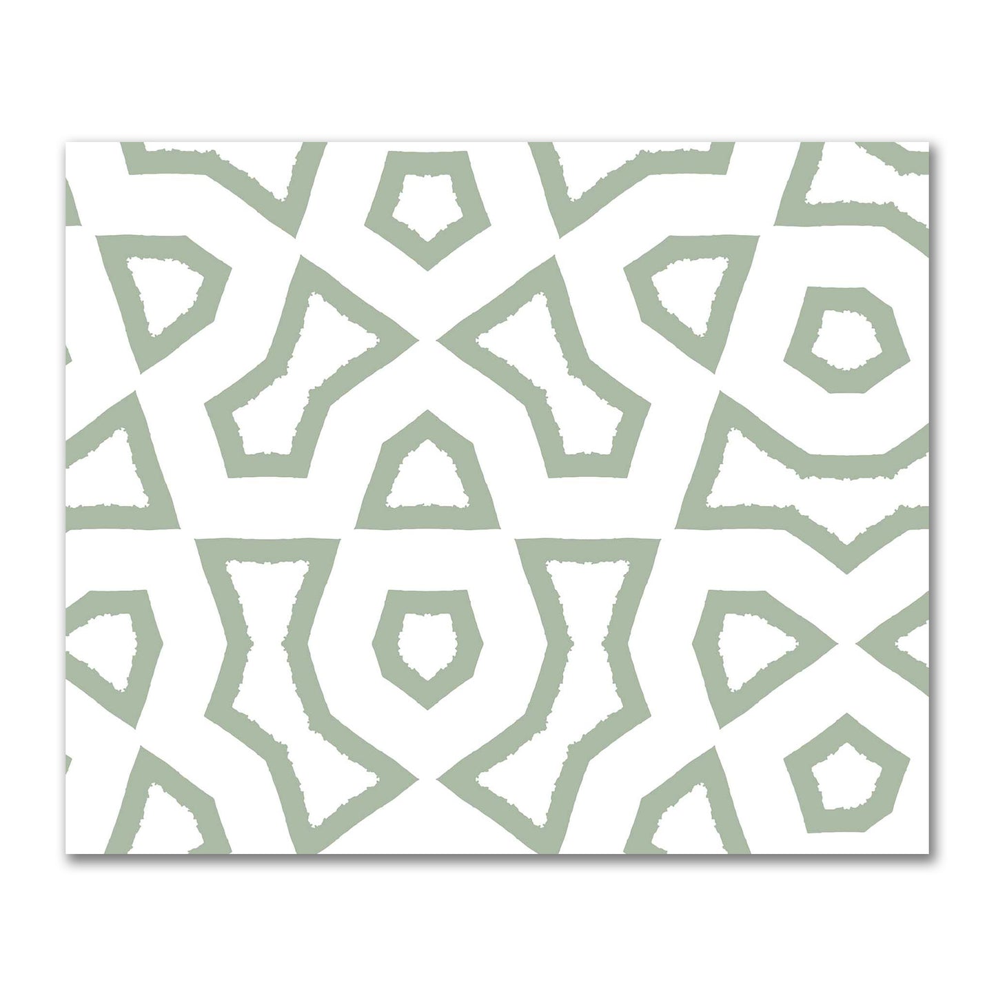 Off-White Cotton Sateen Fabric with Bold Green Graphic  | FACS-1052-391