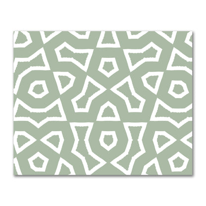 Green Cotton Sateen Fabric with Bold Off-White Graphic  | FACS-1052-392