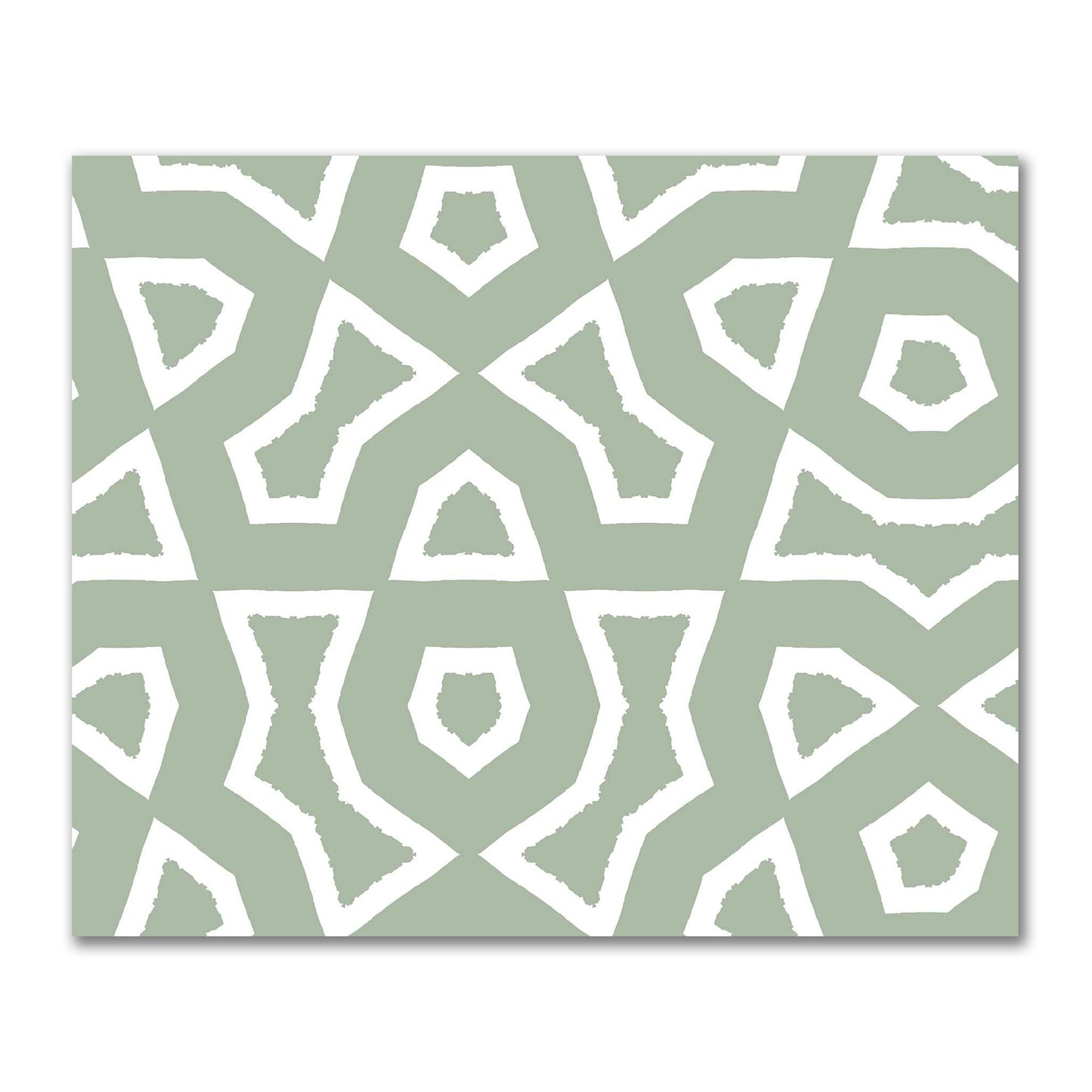 Green Cotton Sateen Fabric with Bold Off-White Graphic  | FACS-1052-392
