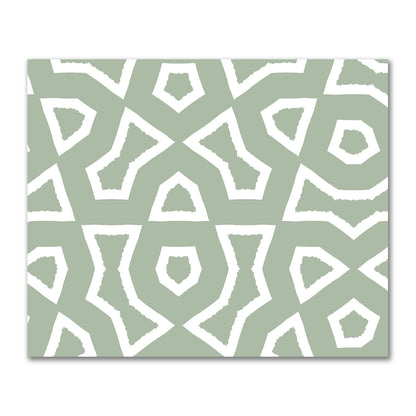 Green Cotton Sateen Fabric with Bold Off-White Graphic  | FACS-1052-392