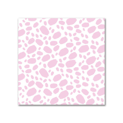 Off-White Cotton Sateen Fabric with Pink Hand-painted Dab Motif Print | FACS-1081-092