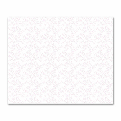 Off-White Cotton Sateen Fabric with Pink Hand-painted Vine Print | FACS-1081-181