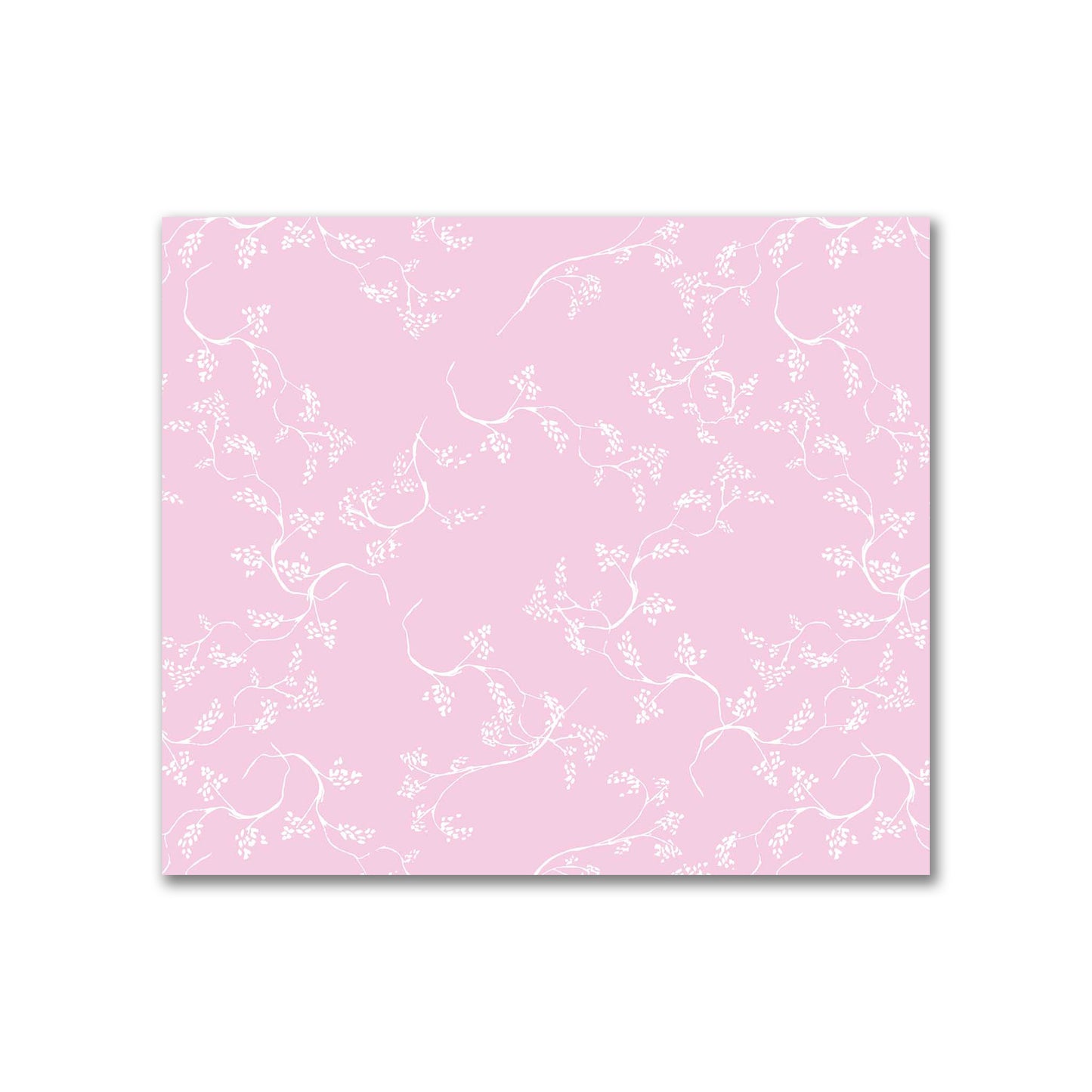 Pink Cotton Sateen Fabric with Off-White Vine Print  | FACS-1081-182