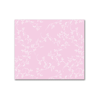 Pink Cotton Sateen Fabric with Off-White Vine Print  | FACS-1081-182
