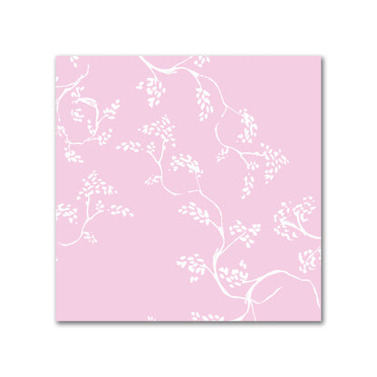 Pink Cotton Sateen Fabric with Off-White Vine Print  | FACS-1081-182