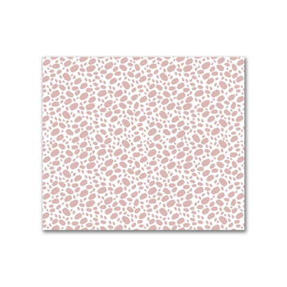 Off-White Cotton Sateen Fabric with Salmon Hand-painted Dab Motif Print | FACS-1139-092