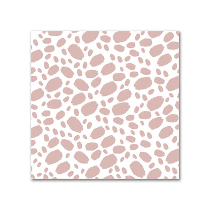 Off-White Cotton Sateen Fabric with Salmon Hand-painted Dab Motif Print | FACS-1139-092