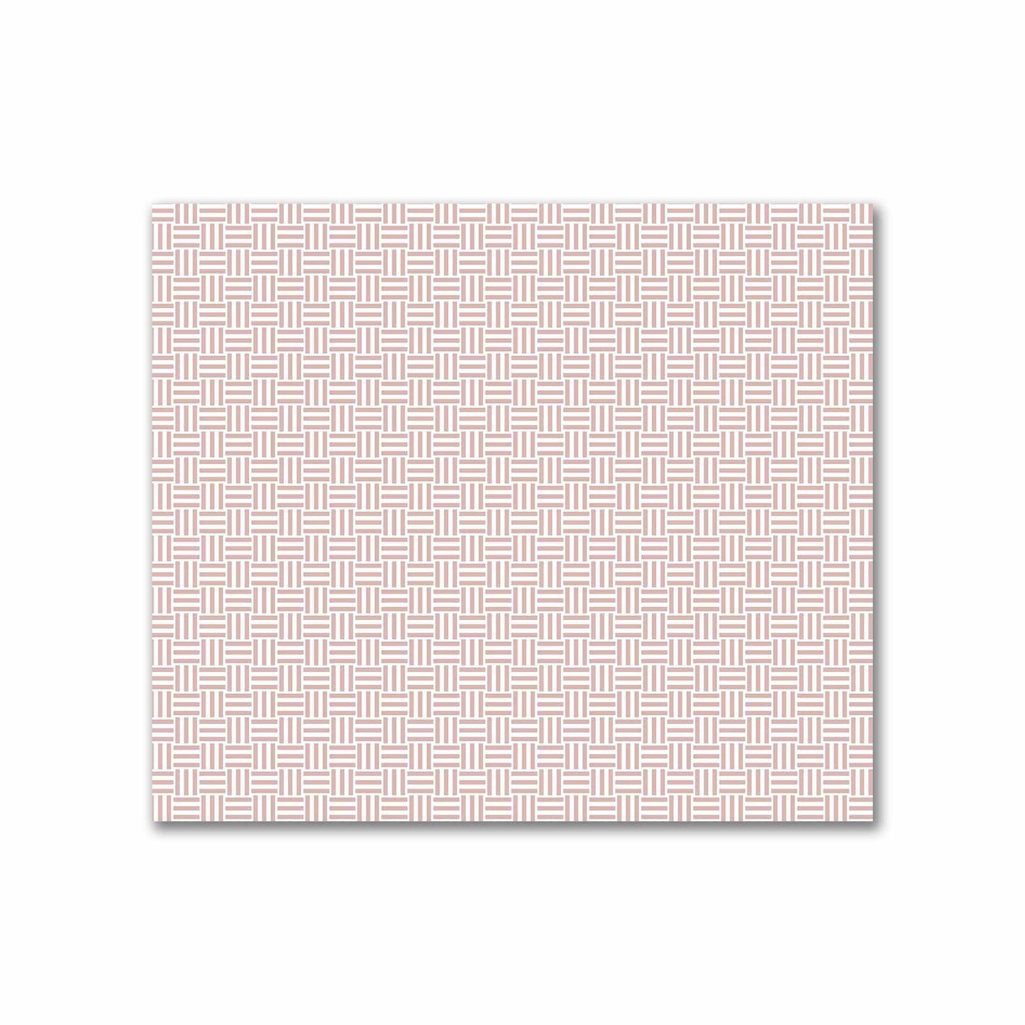 Off-White Cotton Sateen Fabric with Salmon Double Weave Motif Print | FACS-1139-144
