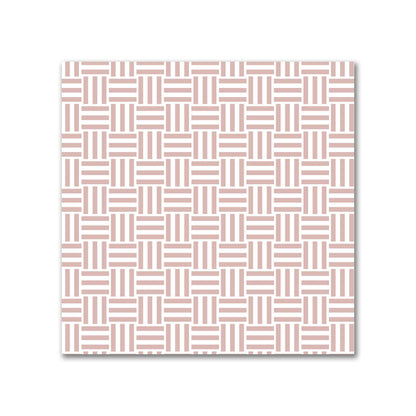 Off-White Cotton Sateen Fabric with Salmon Double Weave Motif Print | FACS-1139-144
