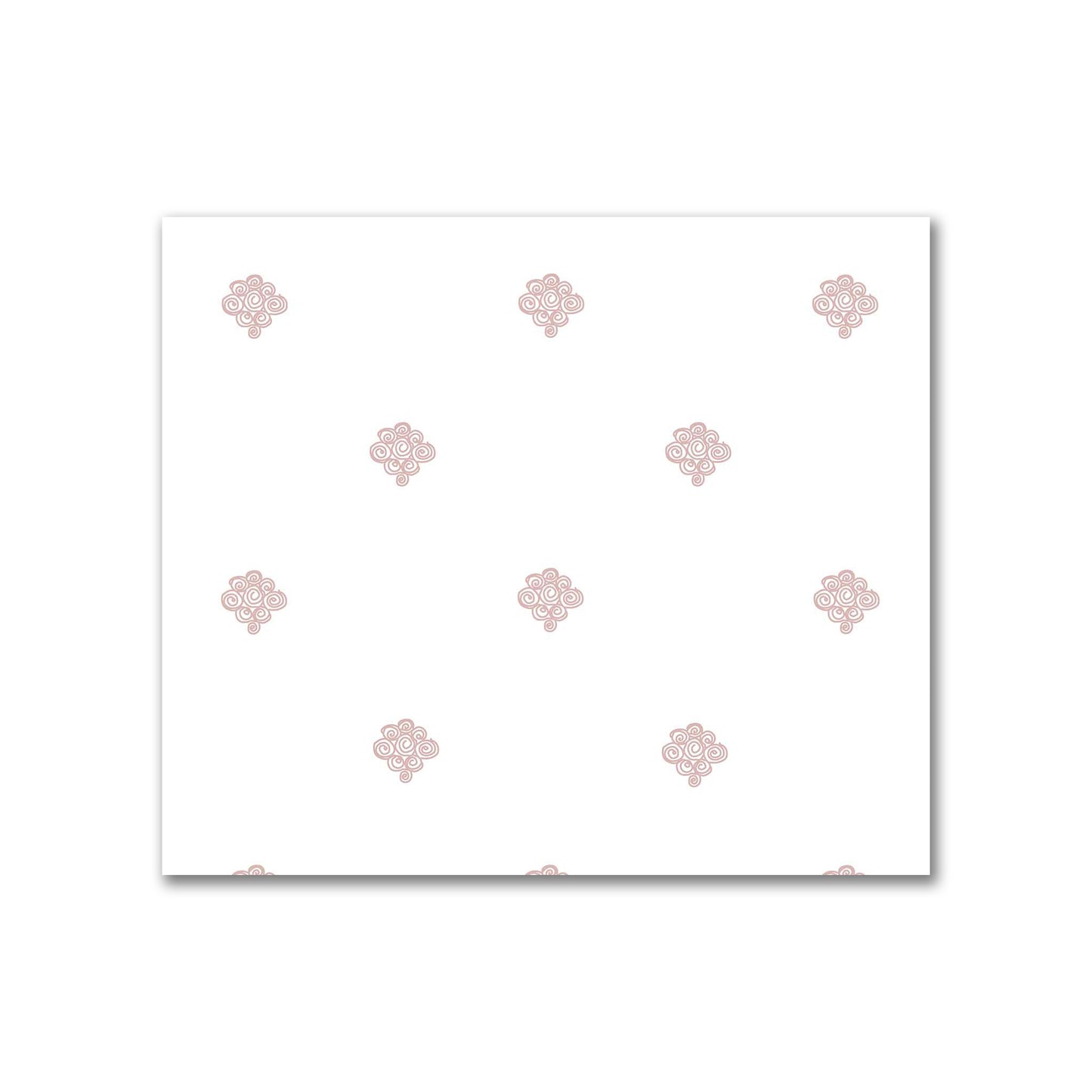 Off-White Cotton Sateen Fabric with Salmon Hand-painted Swizzle Motif Print | FACS-1139-171