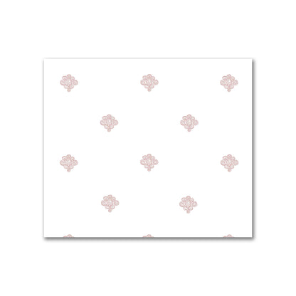 Off-White Cotton Sateen Fabric with Salmon Hand-painted Swizzle Motif Print | FACS-1139-171