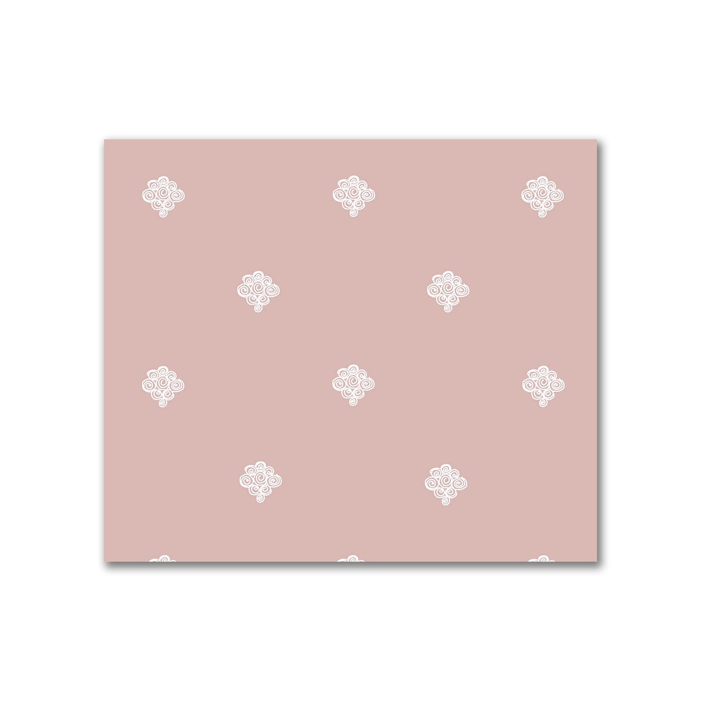 Salmon Cotton Sateen Fabric with Off-White Hand-painted Swizzle Motif Print | FACS-1139-172