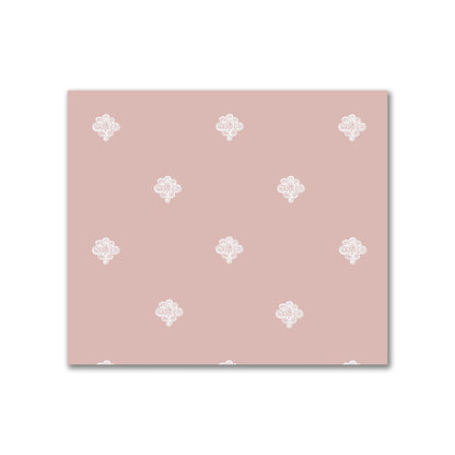 Salmon Cotton Sateen Fabric with Off-White Hand-painted Swizzle Motif Print | FACS-1139-172