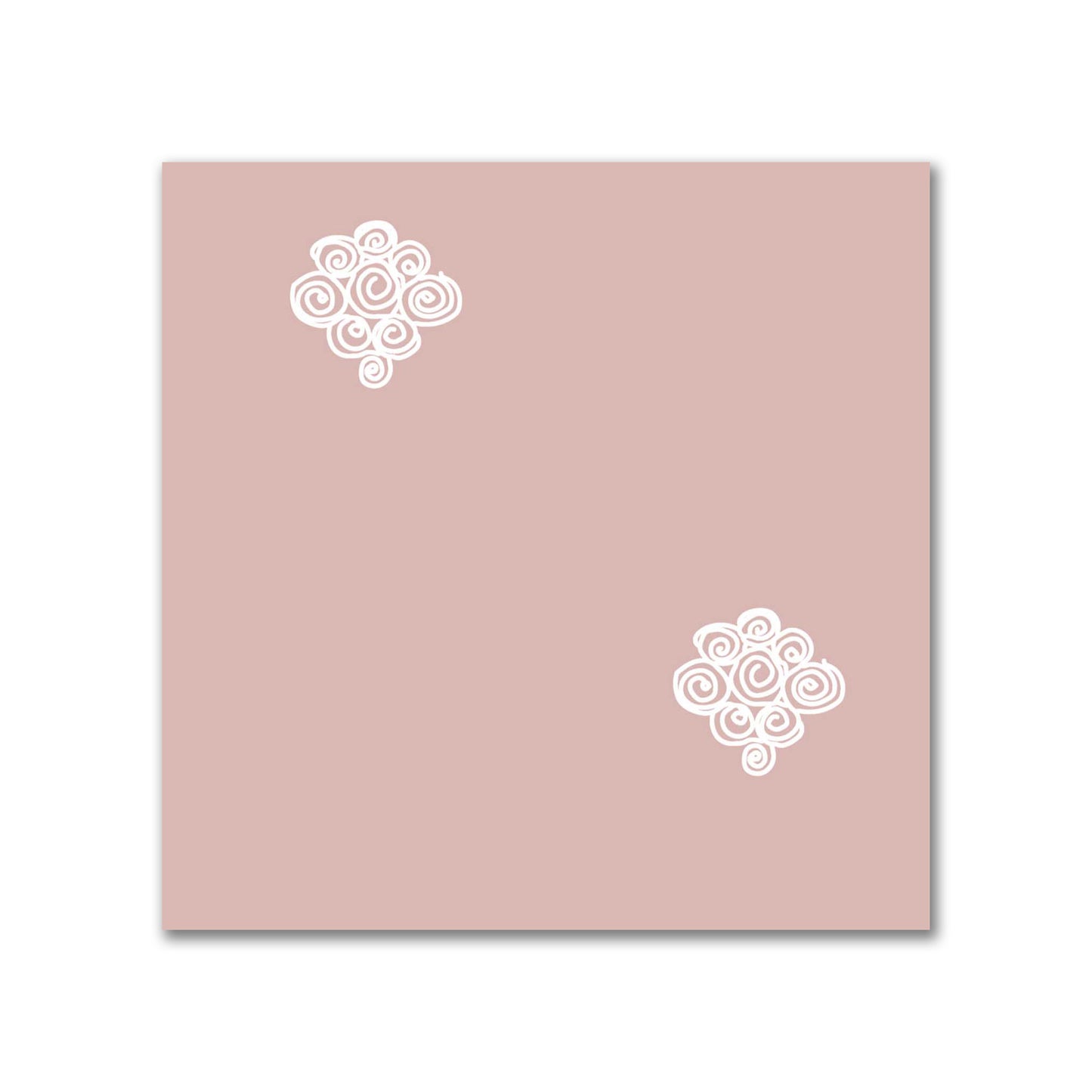 Salmon Cotton Sateen Fabric with Off-White Hand-painted Swizzle Motif Print | FACS-1139-172