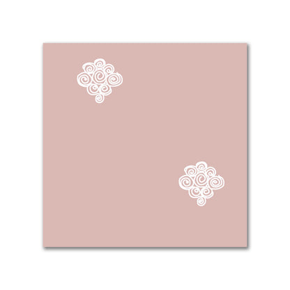 Salmon Cotton Sateen Fabric with Off-White Hand-painted Swizzle Motif Print | FACS-1139-172