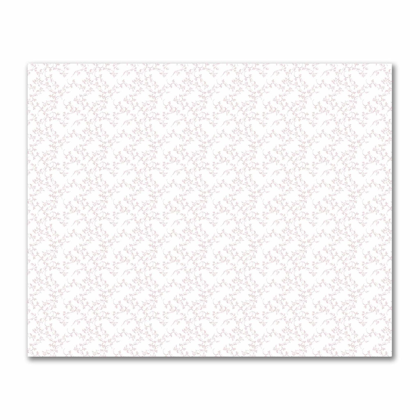 Off-White Cotton Sateen Fabric with Salmon Hand-painted Vine Print | FACS-1139-181