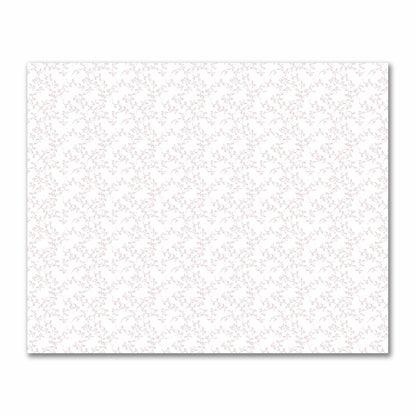 Off-White Cotton Sateen Fabric with Salmon Hand-painted Vine Print | FACS-1139-181