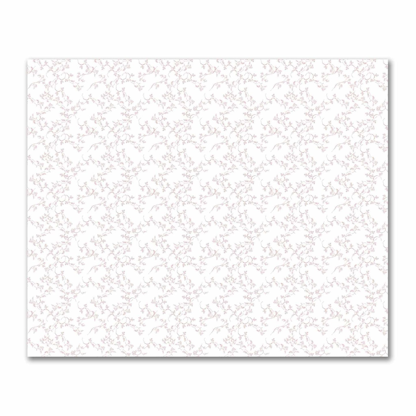 Off-White Cotton Sateen Fabric with Salmon Hand-painted Vine Print | FACS-1139-181