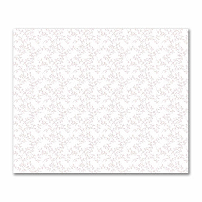 Off-White Cotton Sateen Fabric with Salmon Hand-painted Vine Print | FACS-1139-181