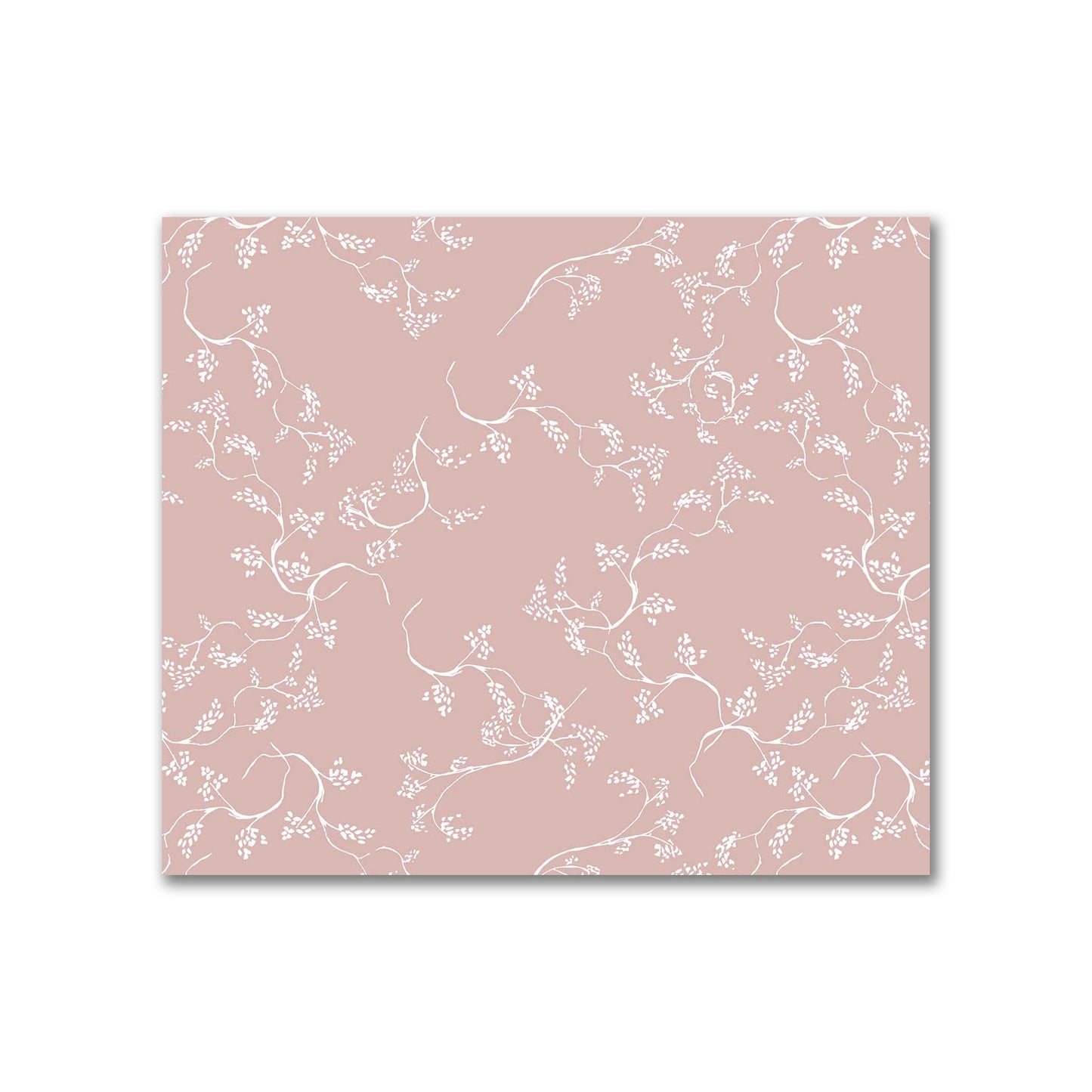 Salmon Cotton Sateen Fabric with Off-White Vine Print  | FACS-1139-182