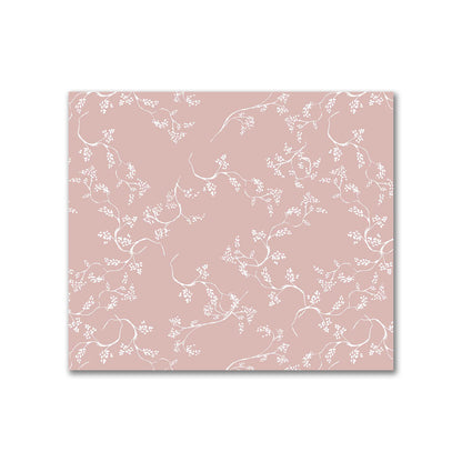 Salmon Cotton Sateen Fabric with Off-White Vine Print  | FACS-1139-182