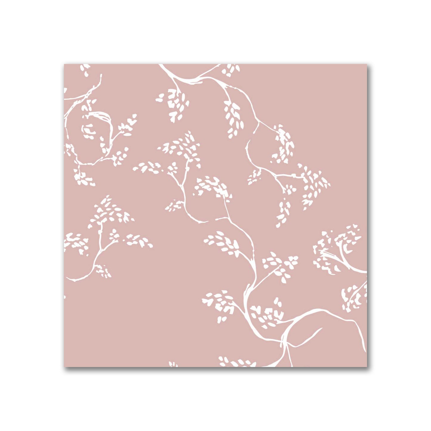 Salmon Cotton Sateen Fabric with Off-White Vine Print  | FACS-1139-182