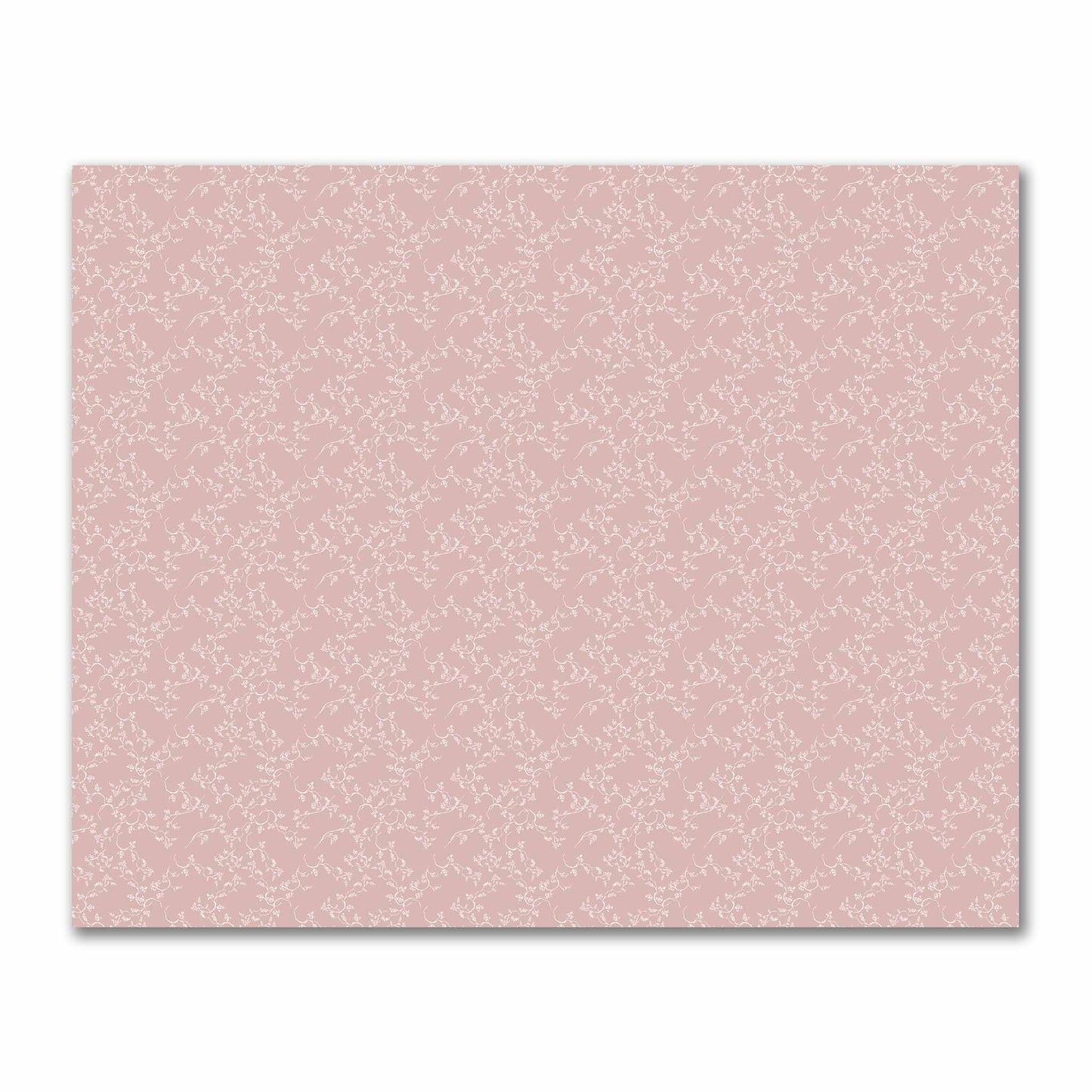 Salmon Cotton Sateen Fabric with Off-White Vine Print  | FACS-1139-182