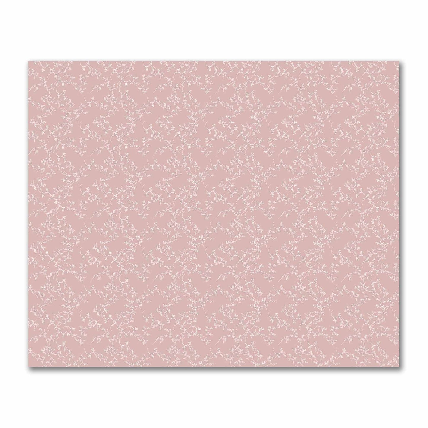 Salmon Cotton Sateen Fabric with Off-White Vine Print  | FACS-1139-182