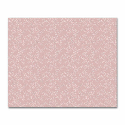 Salmon Cotton Sateen Fabric with Off-White Vine Print  | FACS-1139-182