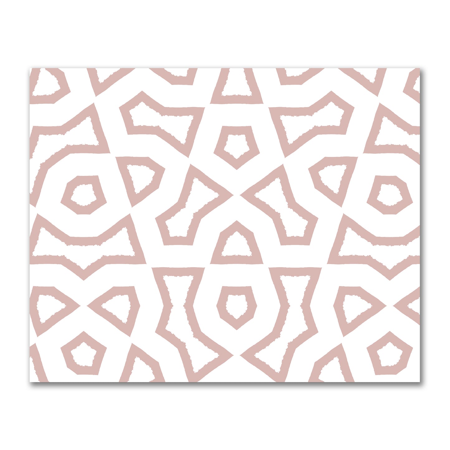 Off-White Cotton Sateen Fabric with Bold Salmon Graphic  | FACS-1139-391