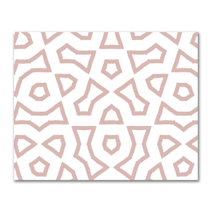 Off-White Cotton Sateen Fabric with Bold Salmon Graphic  | FACS-1139-391