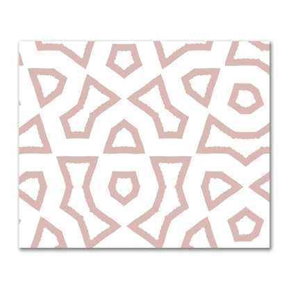 Off-White Cotton Sateen Fabric with Bold Salmon Graphic  | FACS-1139-391