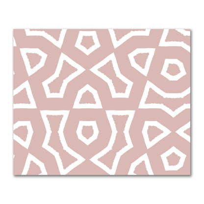 Salmon Cotton Sateen Fabric with Bold Off-White Graphic  | FACS-1139-392