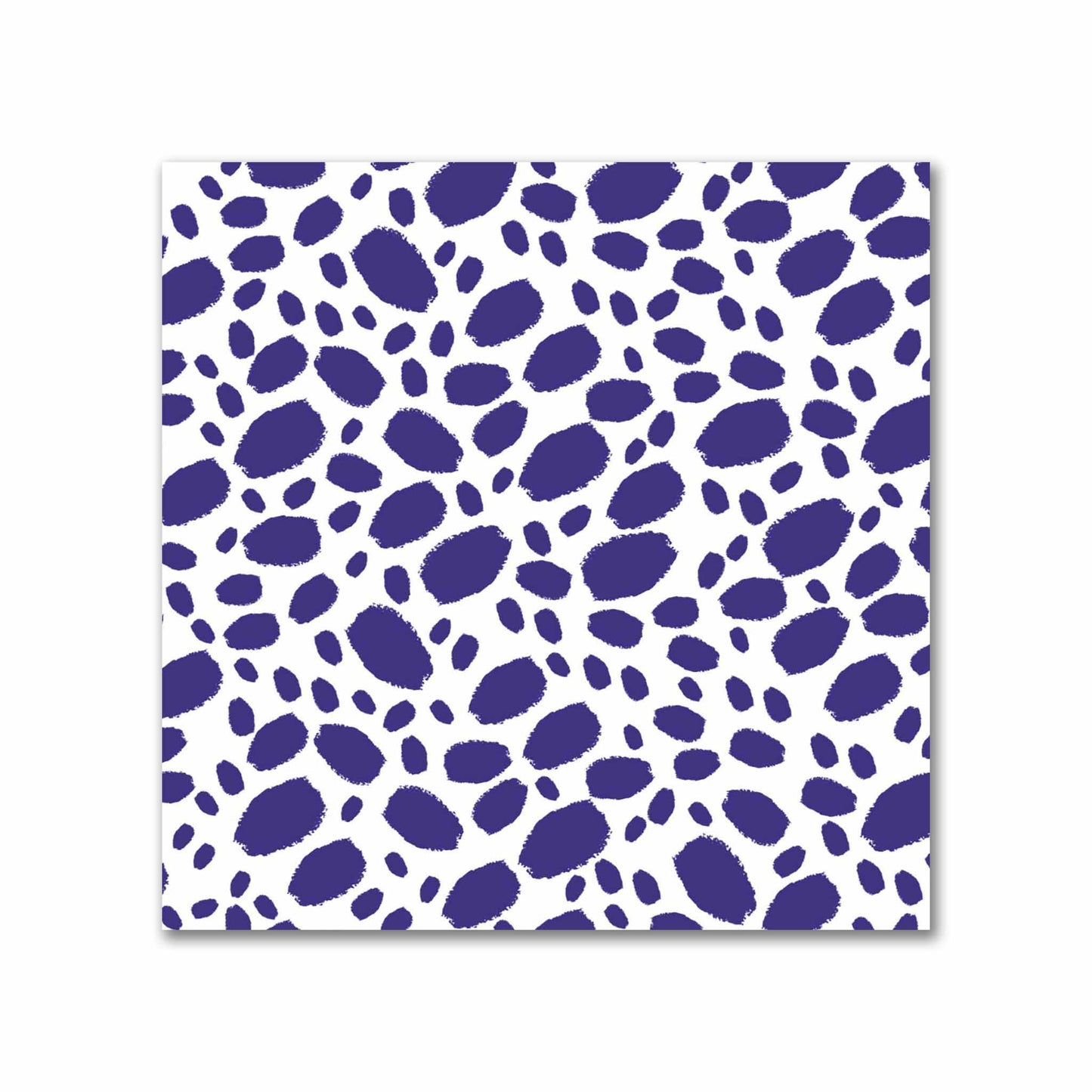 Off-White Cotton Sateen Fabric with Purple Hand-painted Dab Motif Print | FACS-1143-092