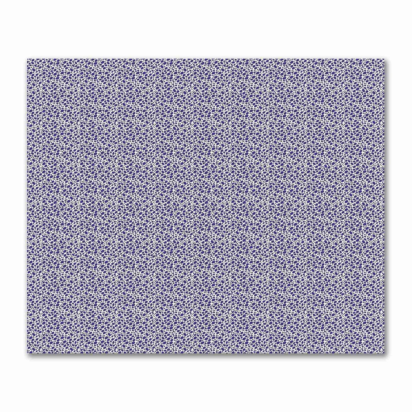 Off-White Cotton Sateen Fabric with Purple Hand-painted Dab Motif Print | FACS-1143-092