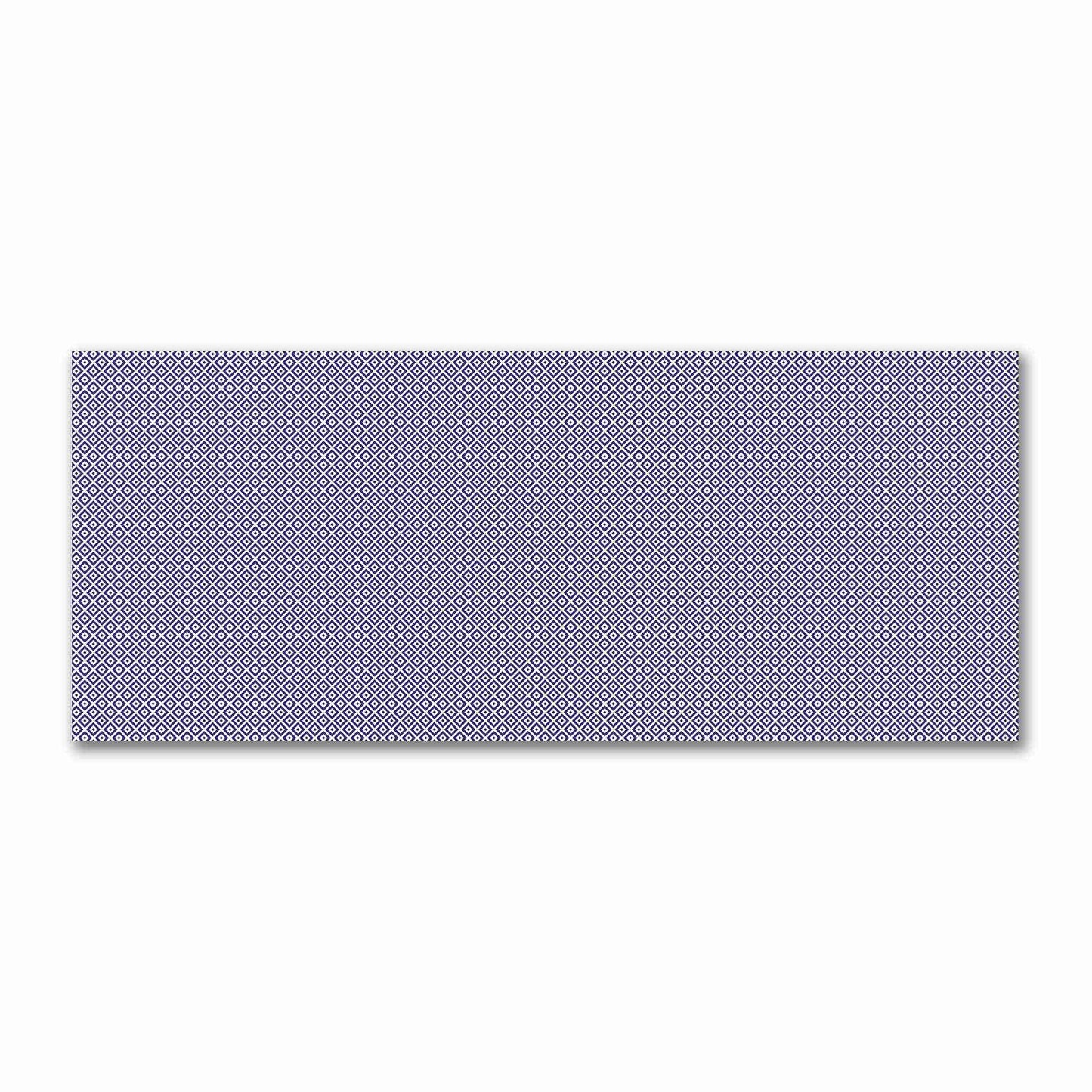 Off-White Cotton Sateen Fabric with Purple Repeating Square Motif Print | FACS-1143-122