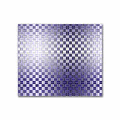 Off-White Cotton Sateen Fabric with Purple Double Weave Motif Print | FACS-1143-144
