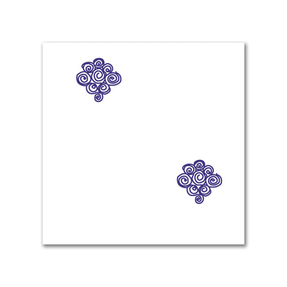 Off-White Cotton Sateen Fabric with Purple Hand-painted Swizzle Motif Print | FACS-1143-171