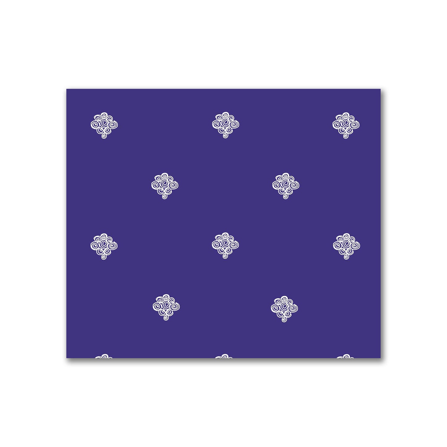 Purple Cotton Sateen Fabric with Off-White Hand-painted Swizzle Motif Print | FACS-1143-172