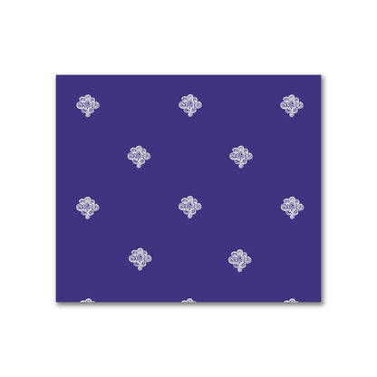 Purple Cotton Sateen Fabric with Off-White Hand-painted Swizzle Motif Print | FACS-1143-172