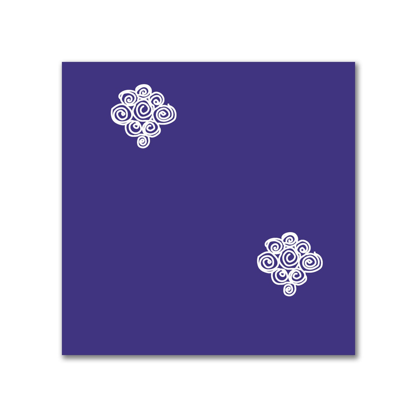 Purple Cotton Sateen Fabric with Off-White Hand-painted Swizzle Motif Print | FACS-1143-172