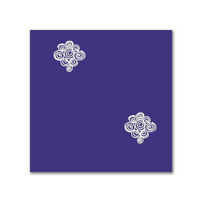 Purple Cotton Sateen Fabric with Off-White Hand-painted Swizzle Motif Print | FACS-1143-172
