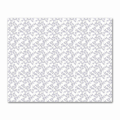 Off-White Cotton Sateen Fabric with Purple Hand-painted Vine Print | FACS-1143-181