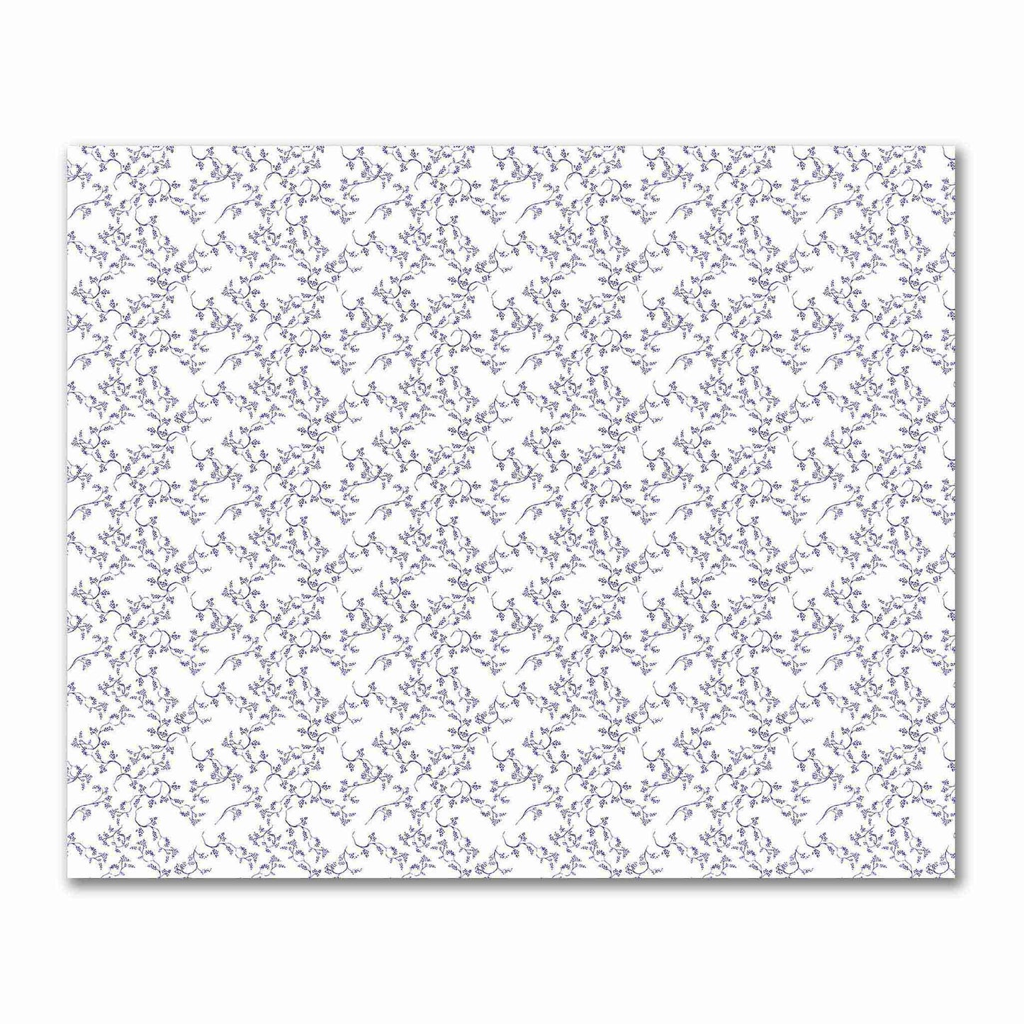 Off-White Cotton Sateen Fabric with Purple Hand-painted Vine Print | FACS-1143-181