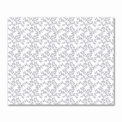 Off-White Cotton Sateen Fabric with Purple Hand-painted Vine Print | FACS-1143-181